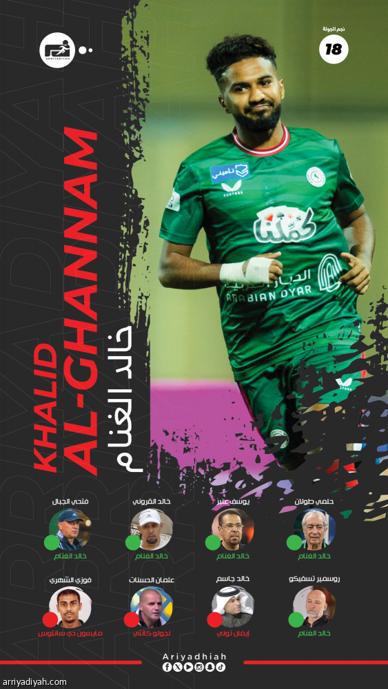 الغنام يخطف نجومية الجولة 18